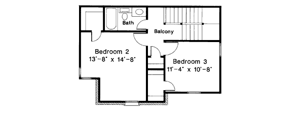 Colonial Floor Plan - Upper Floor Plan #410-310