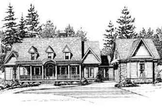 Exterior - Front Elevation for Country House Plan #71-123 - 3 bed, 3.5 bath