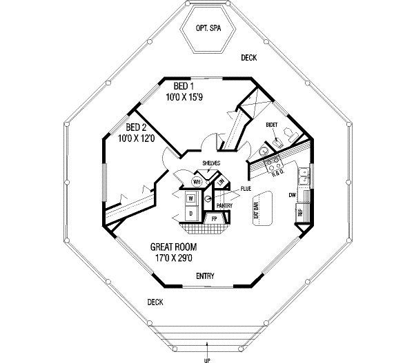 House Plan Design - Cottage Floor Plan - Main Floor Plan #60-576