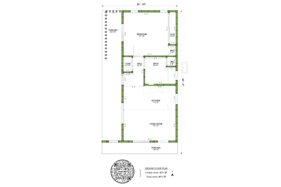 Floor Plan - Main Floor for Contemporary House Plan #1106-39 - 1 bed, 1 bath