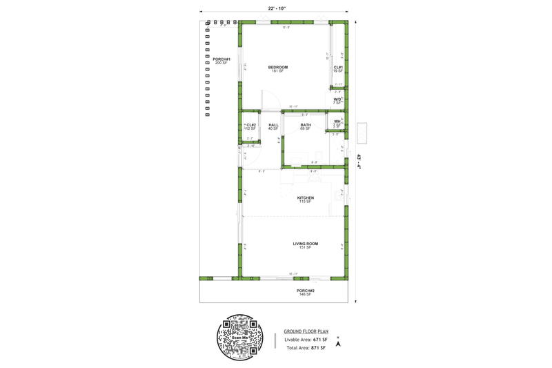 Architectural House Design - Floor Plan - Main Floor for Contemporary House Plan #1106-39 - 1 bed, 1 bath