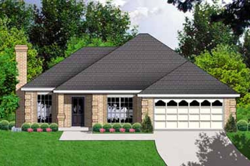 Traditional Style House Plan - 3 Beds 2 Baths 1639 Sq/Ft Plan #40-186
