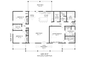 Floor Plan - Main Floor for Southern House Plan #932-774 - 3 bed, 2.5 bath