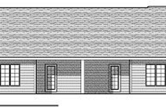 Exterior - Rear Elevation for Traditional House Plan #70-891 - 2 bed, 2 bath