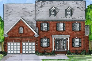 Colonial Exterior - Front Elevation Plan #46-507