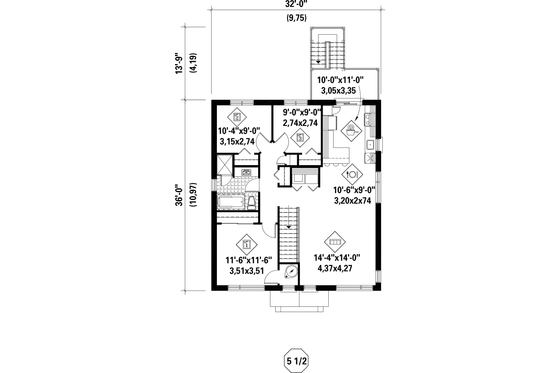 Floor Plan - Upper Floor for Contemporary House Plan #25-4557 - 7 bed, 3 bath