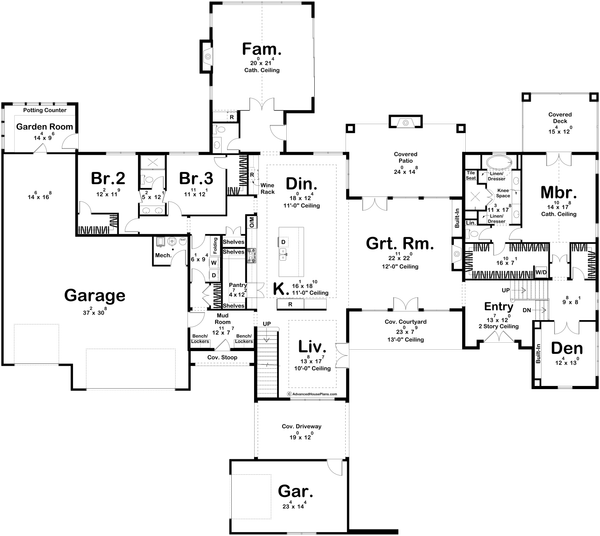 Modern Floor Plan - Main Floor Plan #455-450