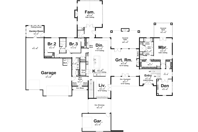House Design - Floor Plan - Main Floor for Modern House Plan #455-450 - 5 bed, 4.5 bath