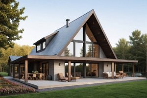 House Design - Exterior - Front Elevation for Cottage House Plan #3-351 - 4 bed, 2 bath