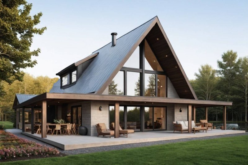House Design - Exterior - Front Elevation 2 for Cottage House Plan #3-351 - 4 bed, 2 bath