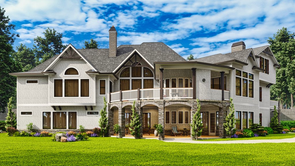 Exterior - Rear Elevation 2 for Craftsman House Plan #54-697 - 4 bed, 4.5 bath