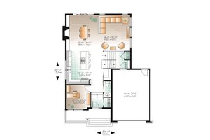 Floor Plan - Main Floor for Modern House Plan #23-2236 - 3 bed, 2.5 bath