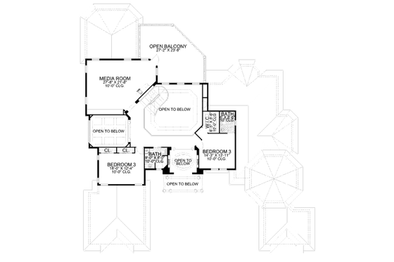 Floor Plan - Upper Floor for Mediterranean House Plan #420-175 - 4 bed, 5 bath