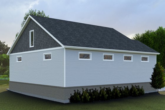 Exterior - Rear Elevation 2 for Traditional House Plan #1060-224, 1.5 bath