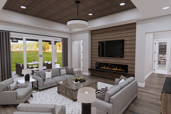 Interior - Family Room for Farmhouse House Plan #51-1218 - 3 bed, 2.5 bath