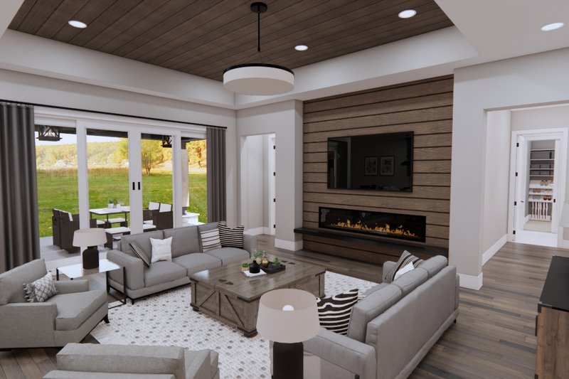 Architectural House Design - Interior - Family Room for Farmhouse House Plan #51-1218 - 3 bed, 2.5 bath