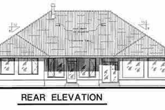 Exterior - Rear Elevation for Mediterranean House Plan #18-1060 - 3 bed, 3 bath