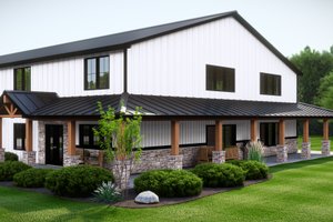 Exterior - Covered Porch for Barndominium House Plan #1064-292 - 3 bed, 2.5 bath