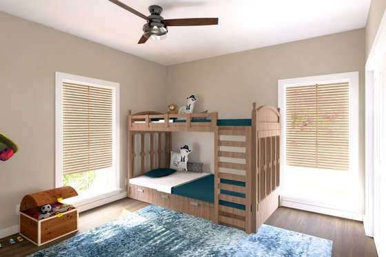Interior - Bedroom 1 for Ranch House Plan #44-257 - 3 bed, 2 bath