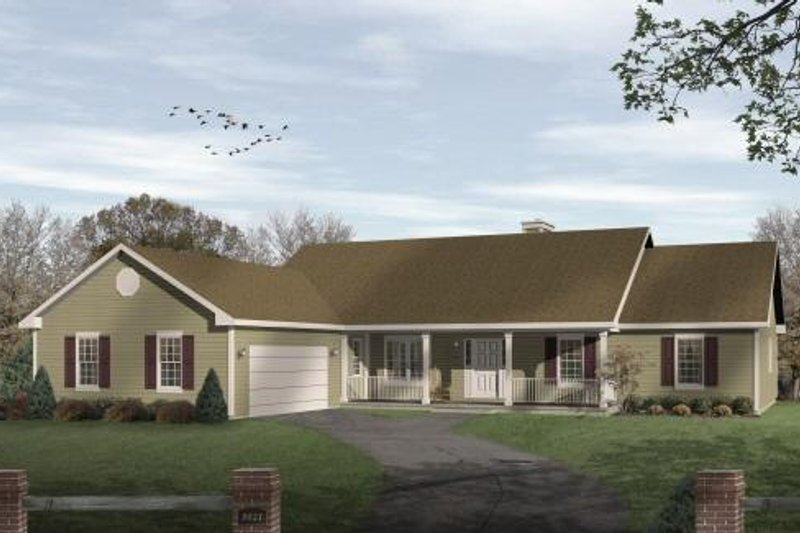 House Blueprint - Ranch Exterior - Front Elevation Plan #22-108