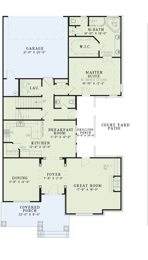 Craftsman Floor Plan - Main Floor Plan #17-2063