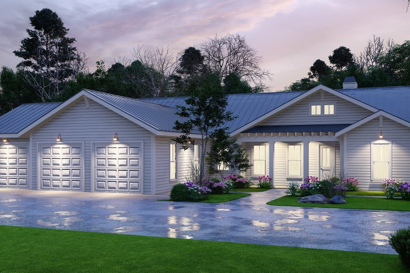 Architectural House Design - Exterior - Front Elevation 4 for Ranch House Plan #54-541 - 3 bed, 2.5 bath