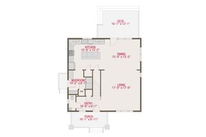Floor Plan - Main Floor for Craftsman House Plan #461-50 - 3 bed, 2.5 bath