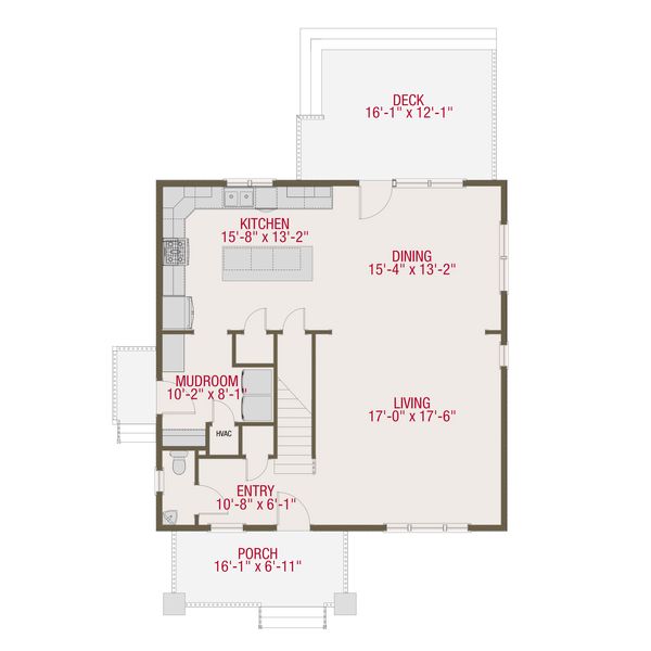 Craftsman Floor Plan - Main Floor Plan #461-50