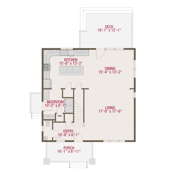 House Plan Design - Craftsman Floor Plan - Main Floor Plan #461-50