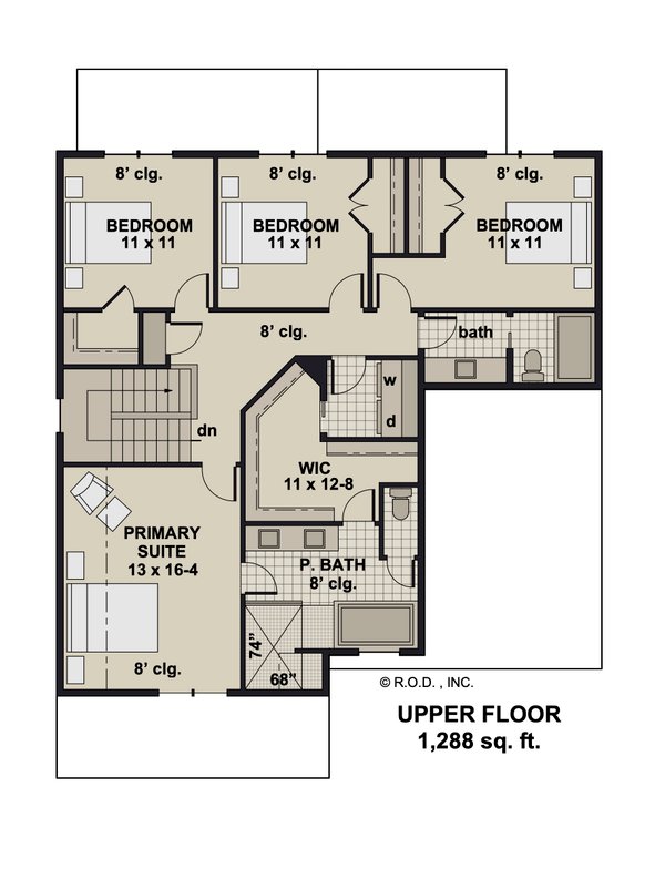 Home Plan - Farmhouse Floor Plan - Upper Floor Plan #51-1357