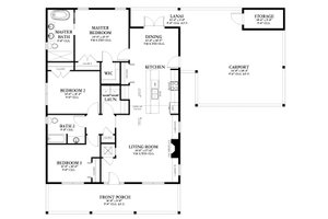 Floor Plan - Main Floor for Traditional House Plan #1058-213 - 3 bed, 2 bath