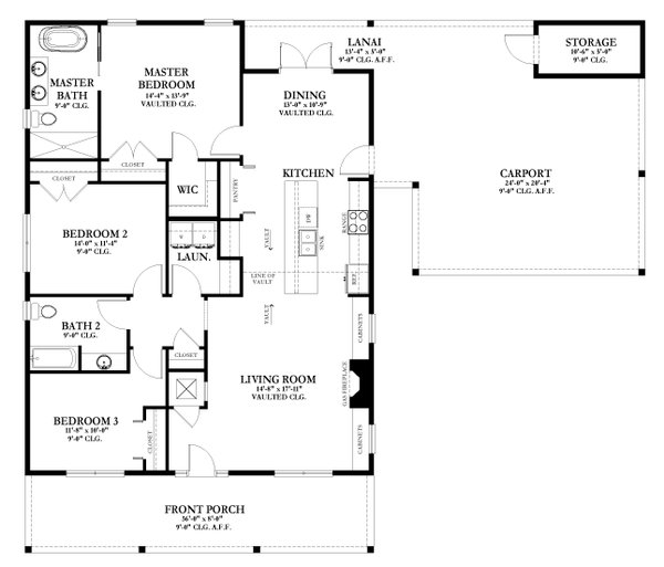House Blueprint - Traditional Floor Plan - Main Floor Plan #1058-213