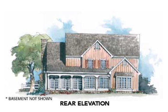 Exterior - Rear Elevation for Country House Plan #429-34 - 3 bed, 2.5 bath