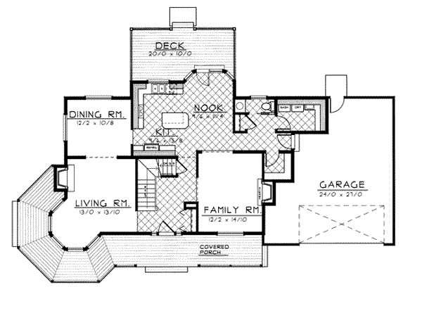 House Design - Victorian Floor Plan - Main Floor Plan #100-222
