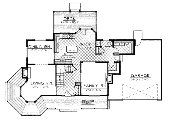 Architectural House Design - Victorian Floor Plan - Main Floor Plan #100-222