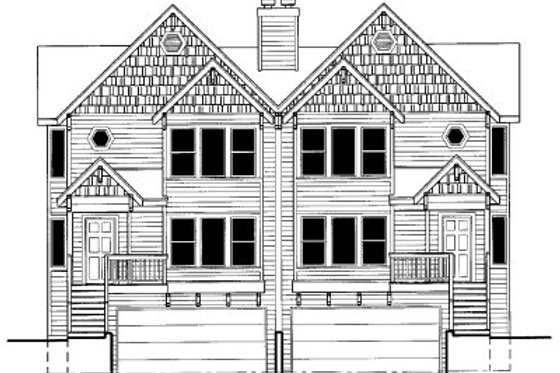 Exterior - Front Elevation for Traditional House Plan #303-366 - 3 bed, 2.5 bath