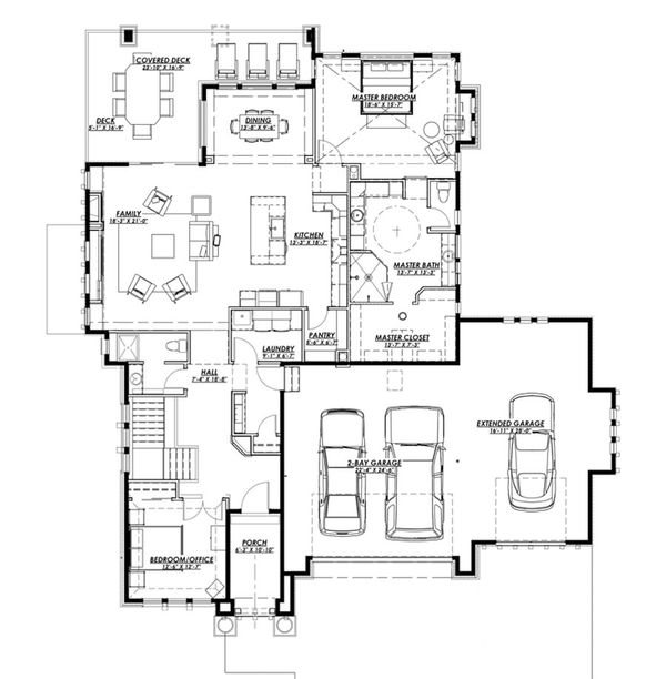 Dream House Plan - Ranch Floor Plan - Main Floor Plan #1069-5