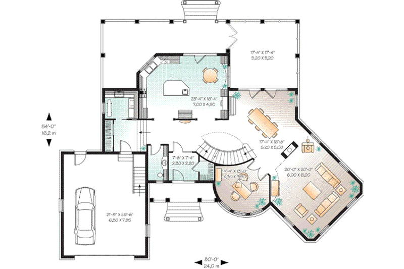 Home Plan - Floor Plan - Main Floor for European House Plan #23-668 - 4 bed, 3.5 bath