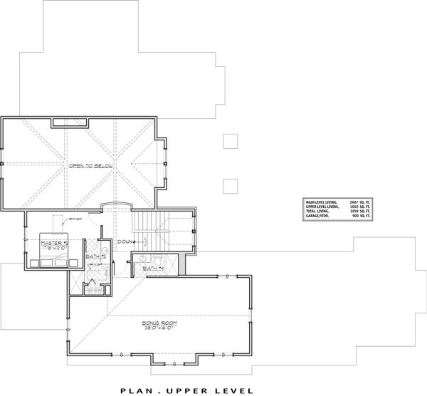 Craftsman Floor Plan - Upper Floor Plan #892-16