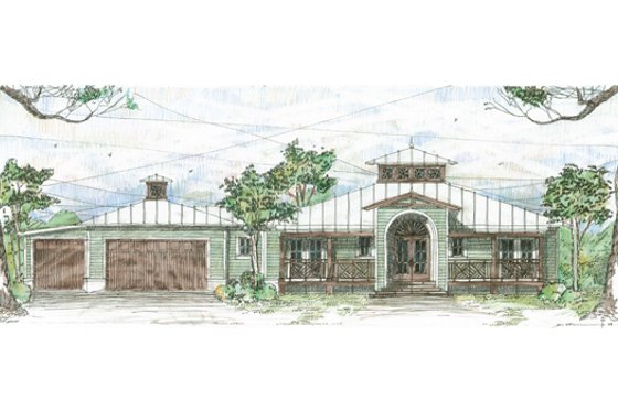 Exterior - Front Elevation for Beach House Plan #426-15 - 3 bed, 3.5 bath