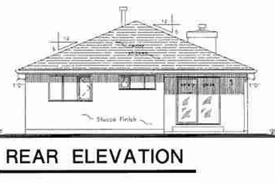 Exterior - Rear Elevation for Traditional House Plan #18-9059 - 2 bed, 2 bath