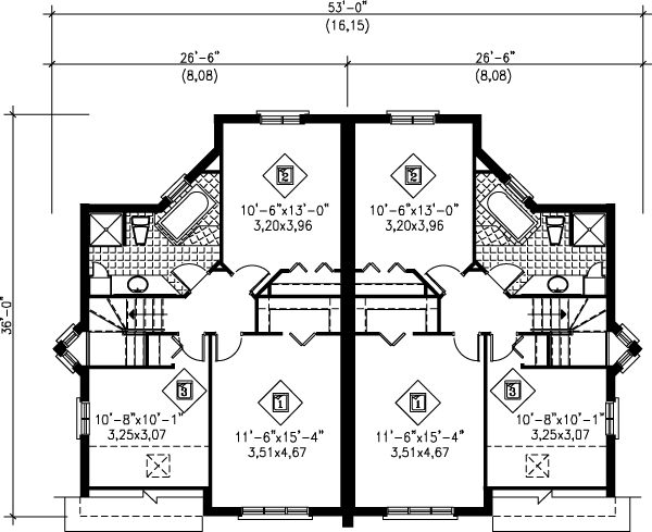 Modern Floor Plan - Upper Floor Plan #25-321