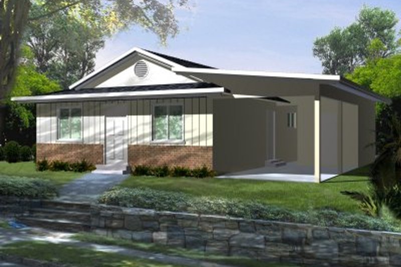 House Blueprint - Ranch Exterior - Front Elevation Plan #1-142