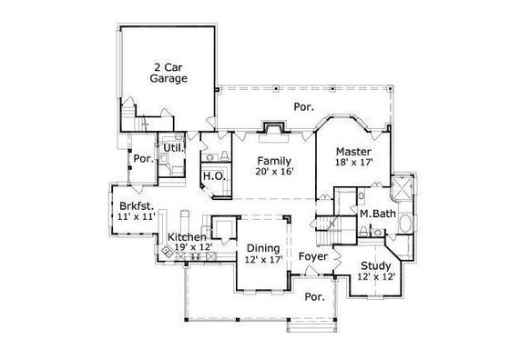 Floor Plan - Main Floor for Traditional House Plan #411-744 - 4 bed, 3.5 bath