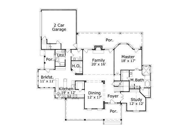 Traditional Floor Plan - Main Floor Plan #411-744