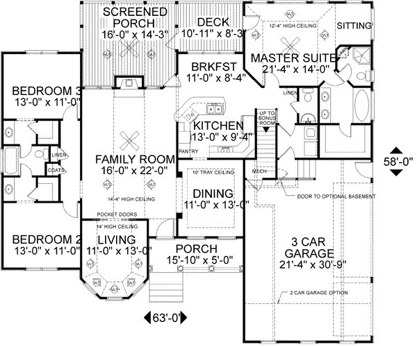 Architectural House Design - Country Floor Plan - Main Floor Plan #56-151