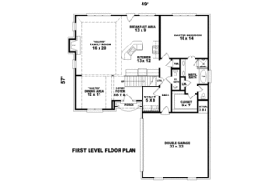 Floor Plan - Main Floor for Traditional House Plan #81-13898 - 3 bed, 2.5 bath