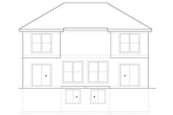 Exterior - Rear Elevation for Traditional House Plan #67-878 - 3 bed, 2.5 bath
