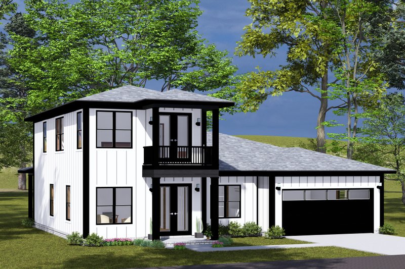Architectural House Design - Exterior - Front Elevation 3 for Modern House Plan #513-2315 - 3 bed, 2.5 bath