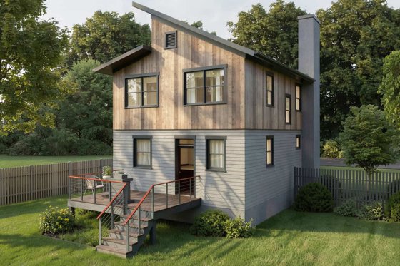 Exterior - Front Elevation 3 for Modern House Plan #79-324 - 3 bed, 2.5 bath